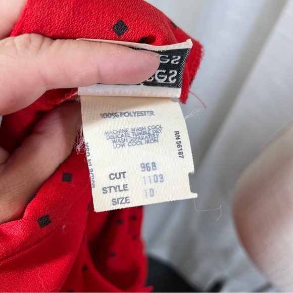 Vintage long sleeve peplum square dots blouse - Picture 8 of 8